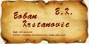 Boban Krstanović vizit kartica